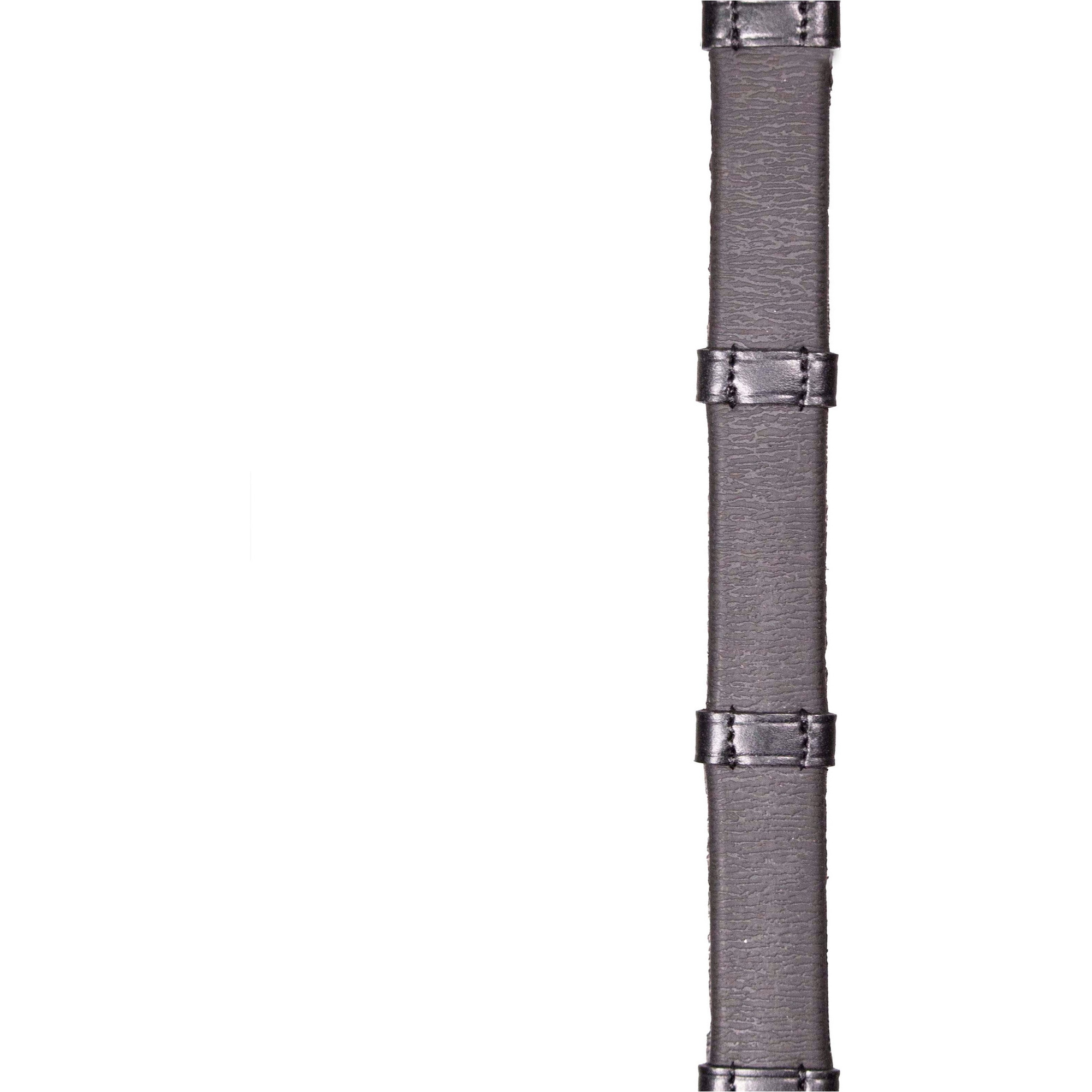 Henry James Saddlery Xtreme Eventer Hybrid Rubber Reins with Leather Stoppers RR7 - Black